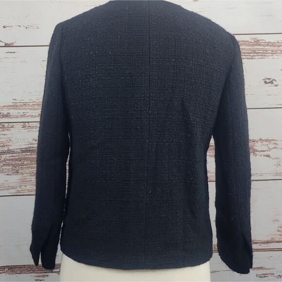 Vince Wool Blend Cropped Jacket Black Size 4 - Picture 4 of 9